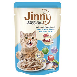 Jinny - Jinny Ton Balıklı Uskumru Jelly Tahılsız Kedi Yaş Maması 70 Gr