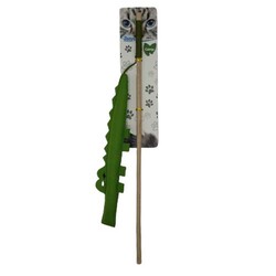Jooys 51093 Kumaş Timsah Figürlü Tahta Catnip (Kedi Otlu) Kedi Oltası 40 Cm - Jooys