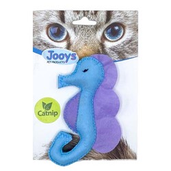 Jooys - Jooys Kumaş Catnip (Kedi Otlu) Denizatı Kedi Oyuncağı 6x12 Cm