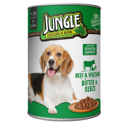 Jungle - Jungle Biftekli ve Sebzeli Parça Etli Köpek Konservesi 415 Gr