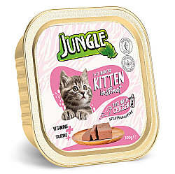 Jungle Kitten Süt ve Tavuk Etli Ezme Pate Yavru Kedi Yaş Maması 100 Gr - Jungle