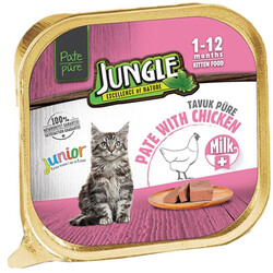 Jungle - Jungle Junior Süt ve Tavuk Etli Ezme / Pate Yavru Kedi Yaş Maması 100 Gr