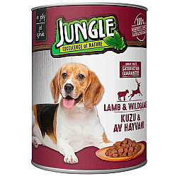 Jungle Kuzu Etli ve Av Hayvanlı Jöle İçinde Köpek Konservesi 415 Gr - Jungle