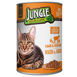 Jungle - Jungle Kuzu Etli ve Sebzeli Parça Etli Kedi Konservesi 415 Gr