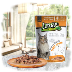Jungle - Jungle Pouch Sterilised Tavuklu Yaş Kısırlaştırılmış Kedi Maması 100 Gr