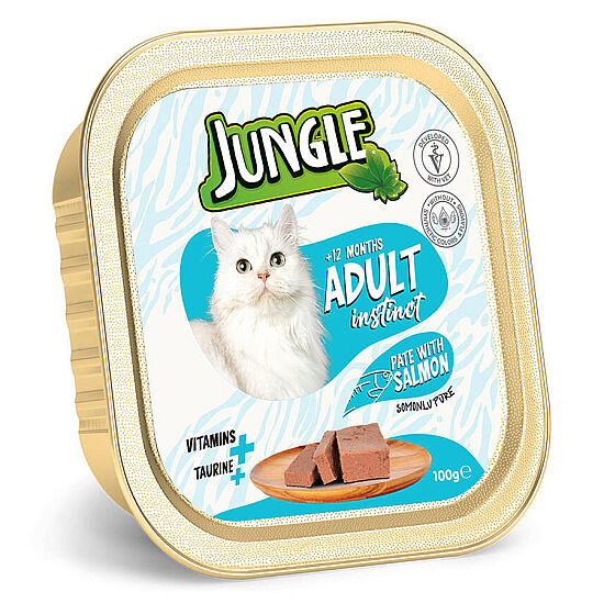 Jungle Somon Balıklı Ezme Pate Kedi Yaş Maması 100 Gr - 1
