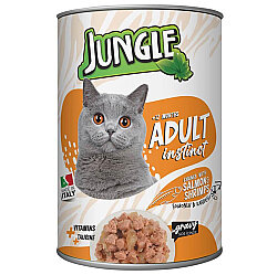 Jungle Somon ve Karidesli Parça Etli Kedi Konservesi 415 Gr - Jungle