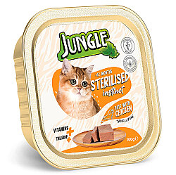 Jungle Sterilised Tavuk Etli Ezme Pate Kısırlaştırılmış Kedi Yaş Maması 100 Gr - Jungle