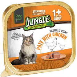 Jungle - Jungle Sterilised Tavuk Etli Ezme / Pate Kısırlaştırılmış Kedi Yaş Maması 100 Gr