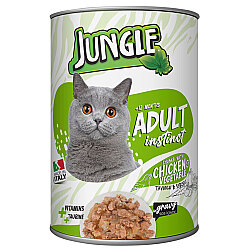 Jungle Tavuk Etli ve Sebzeli Parça Etli Kedi Konservesi 415 Gr - Jungle