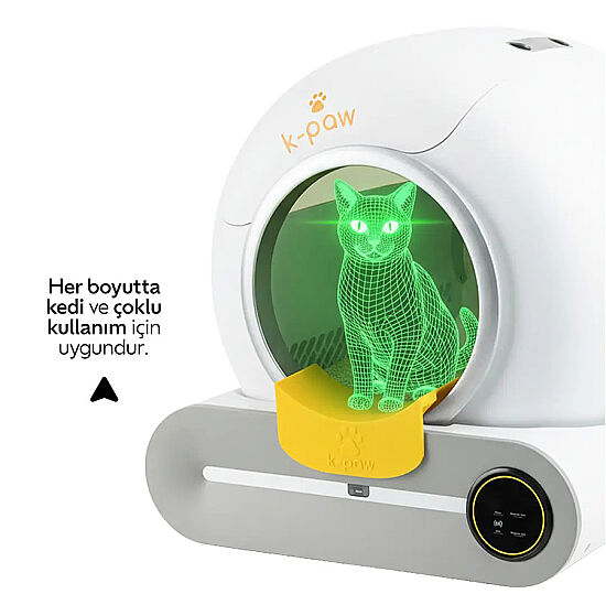 K-Paw Ki-Litter Box Akıllı Kedi Tuvaleti - Bordo - 5