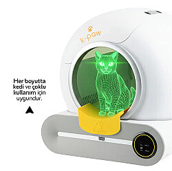 K-Paw Ki-Litter Box Akıllı Kedi Tuvaleti - Sarı - 6