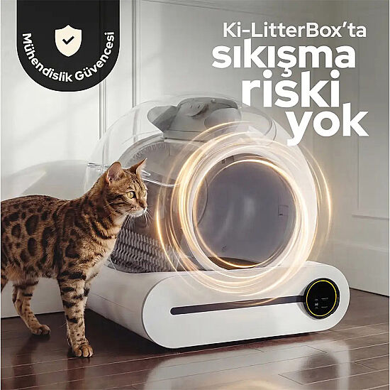 K-Paw Ki-Litter Box Akıllı Kedi Tuvaleti - Beyaz - 4