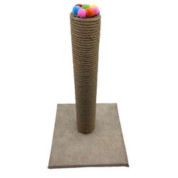 Kare Tabanlı Üstü Toplu Kedi Tırmalama Platformu 50 Cm - Diğer / Other