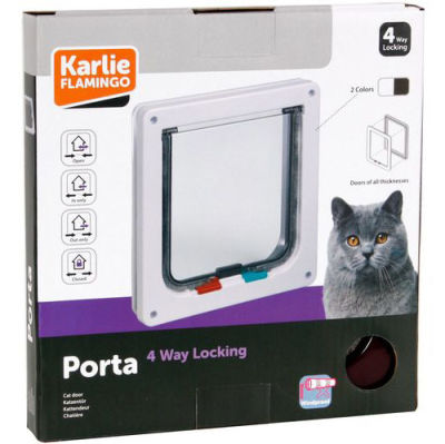 Karlie Porta 4 Yönlü Kilitli Kedi Kapısı 19,2 x 20 Cm (Kahverengi)