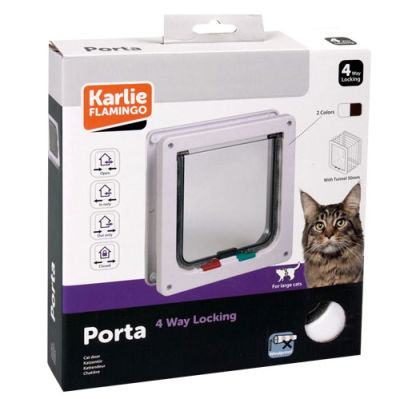Karlie Kilitli 4 Yönlü Kedi ve Köpek Kapısı 23,5 x 25,2 Cm (Kahverengi)