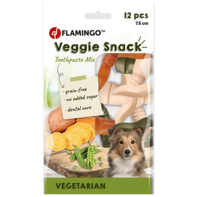 Flamingo 514932 Veggie Snack Diş Sağlığı Doğal Köpek Ödülü 72 Gr (12'li Paket)