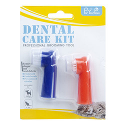 Diğer / Other - Kedi ve Köpek 61656 Dental Care Kit 2'li Parmak Diş Fırçası