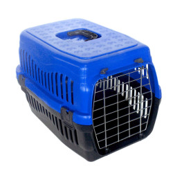 Diğer / Other - Kedi ve Küçük Irk Köpek Metal Kapılı Taşıma Kafesi Lacivert (48,5 x 32 x 32 Cm)