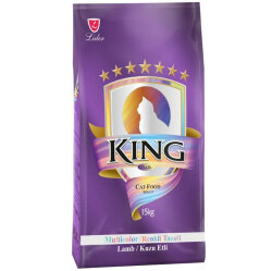 King Multi Color Renkli Taneli Kuzu Etli Kedi Maması 15 Kg - King