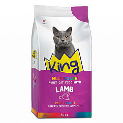King Multi Color Renkli Taneli Kuzu Etli Kedi Maması 15 Kg - King