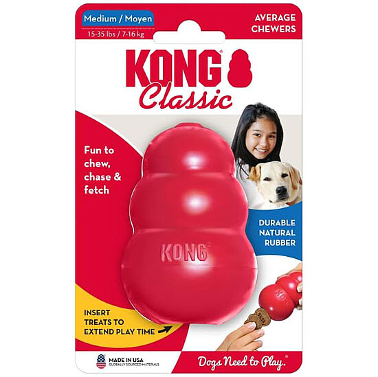 KONG Classic Köpekler için Çok Amaçlı Isırma Oyuncağı M - 1