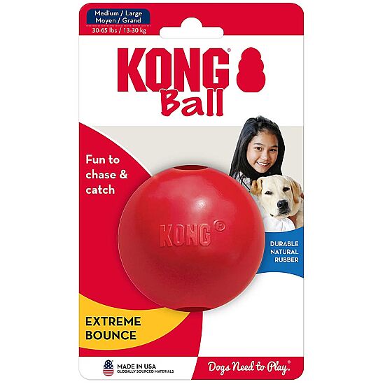 KONG Extreme Köpekler için Top Şeklinde Çok Amaçlı Isırma Oyuncağı Ultra Sert Medium/Large - Kırmızı - 1