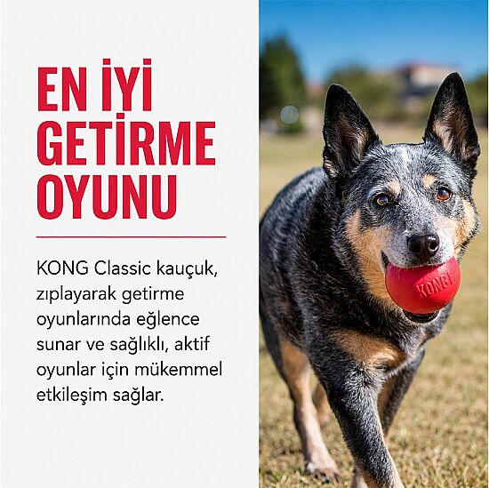 KONG Extreme Köpekler için Top Şeklinde Çok Amaçlı Isırma Oyuncağı Ultra Sert Medium/Large - Kırmızı - 5