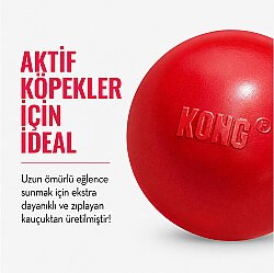 KONG Extreme Köpekler için Top Şeklinde Çok Amaçlı Isırma Oyuncağı Ultra Sert Medium/Large - Kırmızı - 3