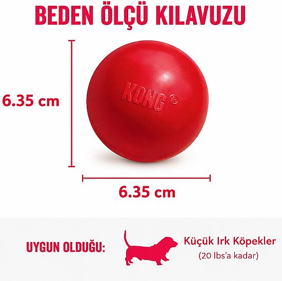 KONG Extreme Köpekler için Top Şeklinde Çok Amaçlı Isırma Oyuncağı Ultra Sert Small - Kırmızı - 5