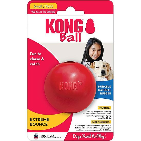 KONG Extreme Köpekler için Top Şeklinde Çok Amaçlı Isırma Oyuncağı Ultra Sert Small - Kırmızı - 1