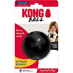 KONG Extreme Köpekler için Top Şeklinde Çok Amaçlı Isırma Oyuncağı Ultra Sert Medium/Large - Siyah - Kong