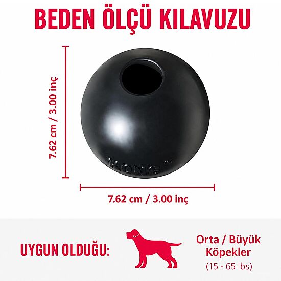 KONG Extreme Köpekler için Top Şeklinde Çok Amaçlı Isırma Oyuncağı Ultra Sert Medium/Large - Siyah - 5