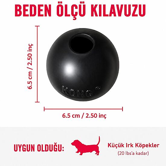 KONG Extreme Köpekler için Top Şeklinde Çok Amaçlı Isırma Oyuncağı Ultra Sert Small - Siyah - 5