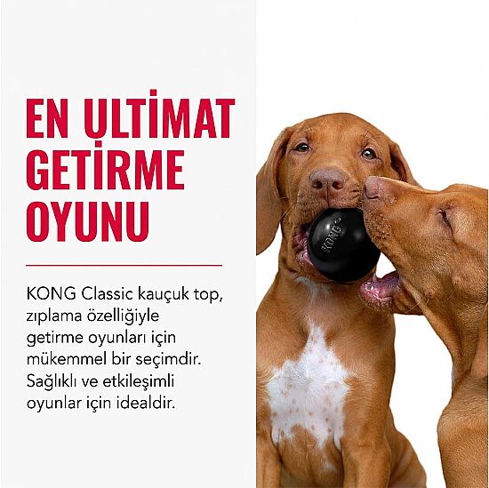 KONG Extreme Köpekler için Top Şeklinde Çok Amaçlı Isırma Oyuncağı Ultra Sert Small - Siyah - 3