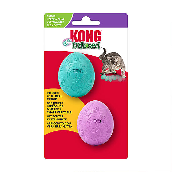 KONG Infused Kedi Otlu Yumurta Şekilde Top Kedi Oyuncağı - 1