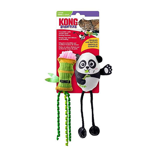 KONG Scrattles Panda ve Bambu Peluş Kedi Oyuncağı - 1