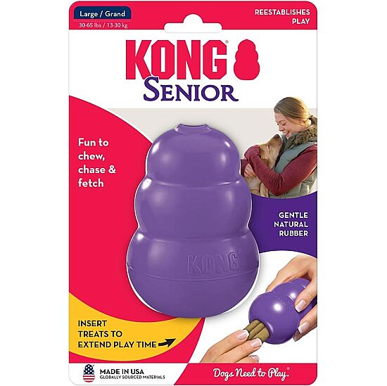 KONG Senior Yaşlı Köpekler için Çok Amaçlı Isırma Oyuncağı Hafif Yumuşak Large - 1