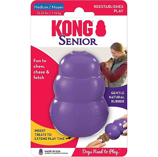 KONG Senior Yaşlı Köpekler için Çok Amaçlı Isırma Oyuncağı Hafif Yumuşak Medium - 1