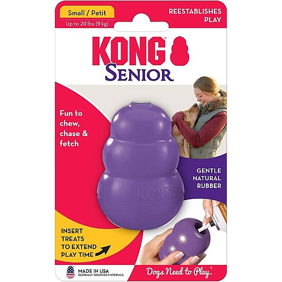 KONG Senior Yaşlı Köpekler için Çok Amaçlı Isırma Oyuncağı Hafif Yumuşak Small - 1