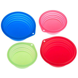 Diğer / Other - Köpek ve Kedi Katlanabilir Seyahat Silikon Mama ve Su Kabı 17 x 17 Cm (31 Oz)