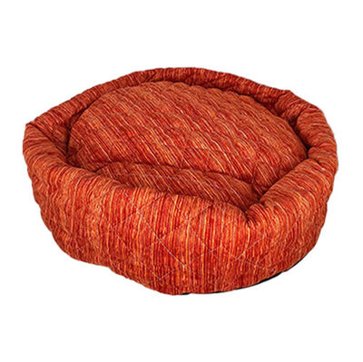 Küçük Irk Köpek ve Kedi Kumaş Simit Yatak 45 x 45 Cm - Turuncu