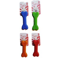 Kemik Figürlü Yumuşak Kauçuk Diş Kaşıma Köpek Oyuncağı 10.5 x 3.5 Cm ( 1 Adet ) - Diğer / Other