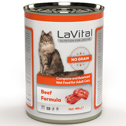 La Vital - La Vital Beef Tahılsız Biftek Etli Püre Kedi Konservesi 400 Gr