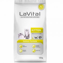La Vital - La Vital Kitten Somonlu Yavru Kedi Maması 12 Kg + 4 Adet Temizlik Mendili