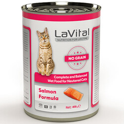 La Vital - La Vital Salmon Sterilised Tahılsız Somonlu Püre Kısırlaştırılmış Kedi Konservesi 400 Gr