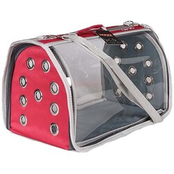 Lepus - Lepus Fly Bag Kedi ve Küçük Irk Köpek Şeffaf Taşıma Çantası - Pembe