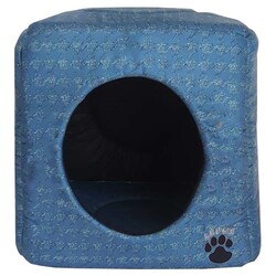Lepus Kedi ve Küçük Irk Köpek Küp Yatak - Mavi - Lepus