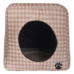 Lepus Kedi ve Küçük Irk Köpek Küp Yatak - Sütlü Kahve - Lepus