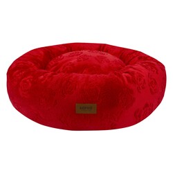 Lepus Luxe Kedi ve Köpek Mia Donut Yatak - Kırmızı - Lepus
